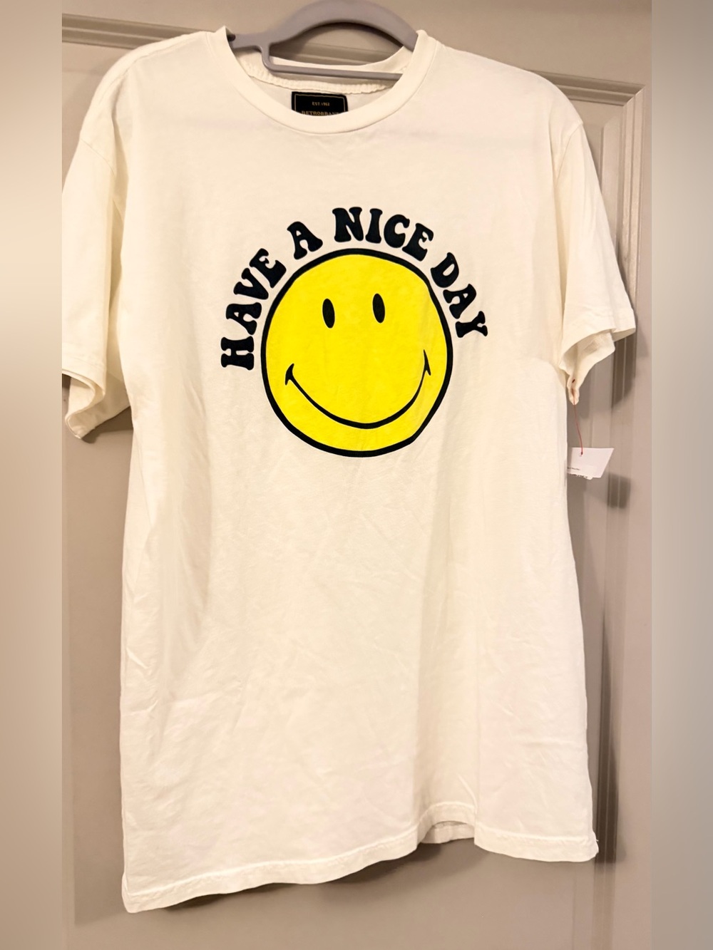 Original Retro Brand -Have A Nice Day Smiley Tee - White & Yellow